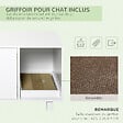 PAWHUT - Maison de toilette pour chat - 2 portes, niche, grattoir amovible - MDF blanc - vignette