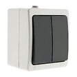 ZENITECH - Double interrupteur va et vient 10A IP54 - noir - Aquae - Zenitech - vignette