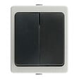ZENITECH - Double interrupteur va et vient 10A IP54 - noir - Aquae - Zenitech - vignette