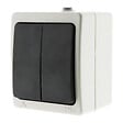 ZENITECH - Double interrupteur va et vient 10A IP54 - noir - Aquae - Zenitech - vignette