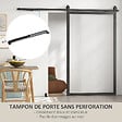 HOMCOM - Kit de porte coulissante système galandage pour porte épaisseur 40-55 mm longueur rail 2,44 m charge max. 90 Kg acier au carbone noir - vignette