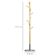 HOMCOM - Porte-manteau design scandinave branches 8 patères Ø 37,8 x 175,6H cm piètement métal gris bois bambou verni - vignette