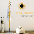 HOMCOM - Porte-manteau design scandinave branches 8 patères Ø 37,8 x 175,6H cm piètement métal gris bois bambou verni - vignette