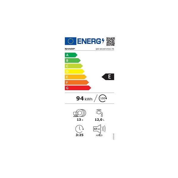 SHARP - Lave-vaisselle 60cm 13 Couverts 47db - QWNA1BF47ES1 - large