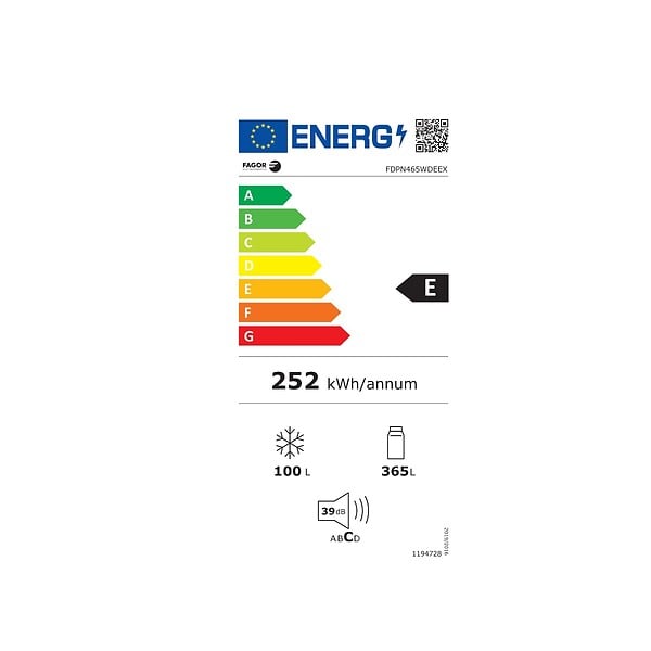 FAGOR - Réfrigérateur Combiné 75cm 365l Ventilé Inox - FDPN465WDEEX - large