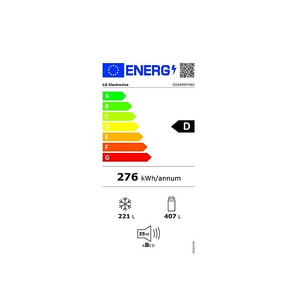LG - Réfrigérateur Américain 91.3cm 628l Ventilé - GSXE80PYBD - large