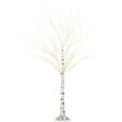 HOMCOM - Arbre lumineux LED bouleau - décoration lumineuse - 96 LEDS blanc chaud - norme IP 44 - usage intérieur/extérieur - 1,5H m - métal PP blanc - vignette