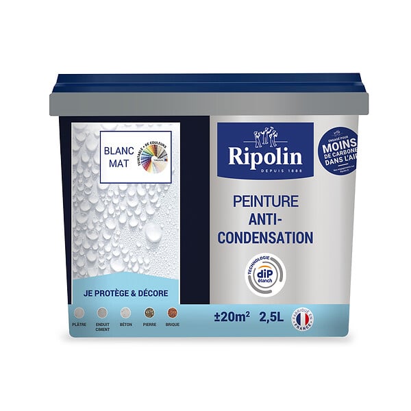 RIPOLIN - Peinture anti-condensation intérieure - Blanc mat - 2,5 L - large