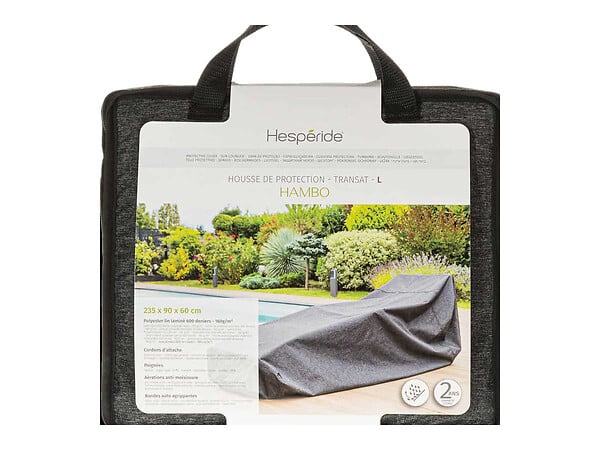 HESPERIDE - Housse pour transat Hambo gris - 235 x 90 x 60 cm - Hespéride - large
