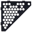 U-TILE - Etagère de douche en acier inox noir 20,4 x 20,4 cm x 2 mm - Pentagone design Hexagone - fixation sans perçage - vignette