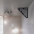 U-TILE - Etagère de douche en acier inox noir 20,4 x 20,4 cm x 2 mm - Pentagone design Hexagone - fixation sans perçage - vignette