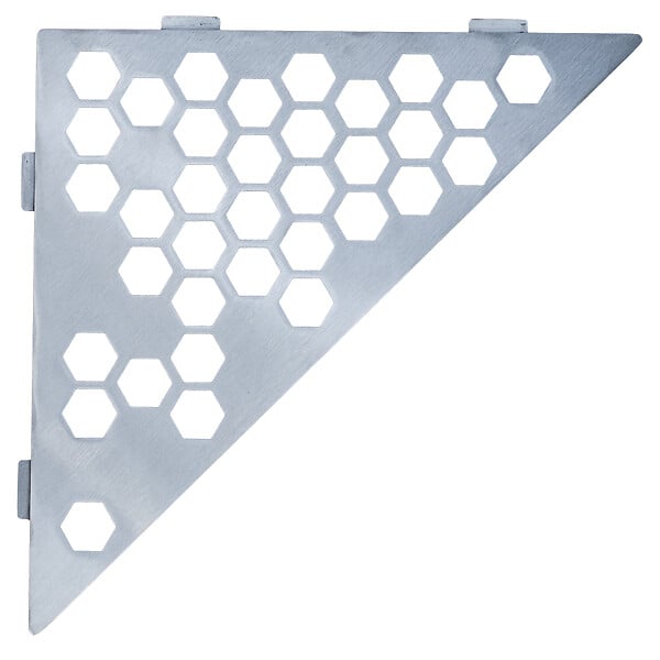 U-TILE - Etagère de douche en acier inox 20,4 x 20,4 cm x 2 mm - Triangulaire design Hexagone - fixation sans perçage - large