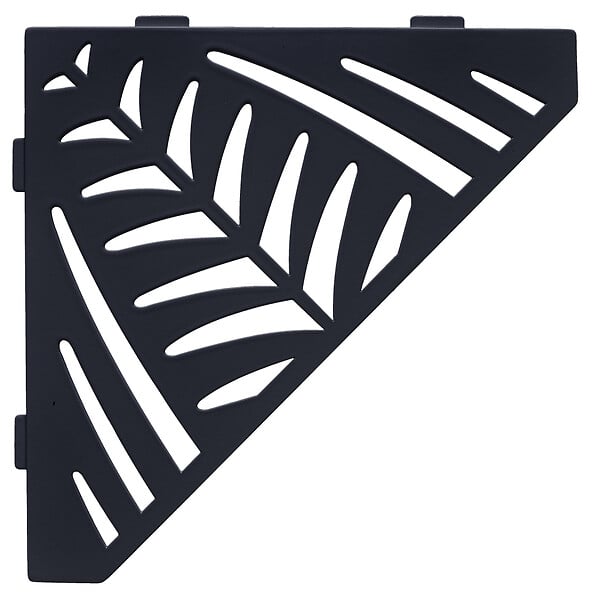 U-TILE - Etagère de douche en acier inox noir 20,4 x 20,4 cm x 2 mm -  Pentagone design Jungle - fixation sans perçage - large