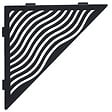 U-TILE - Etagère de douche en acier inox noir 20,4 x 20,4 cm x 2 mm - Triangulaire design Aqua - fixation sans perçage - vignette