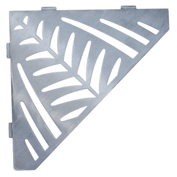U-TILE - Etagère de douche en acier inox 20,4 x 20,4 cm x 2 mm - Pentagone design Jungle - fixation sans perçage - large