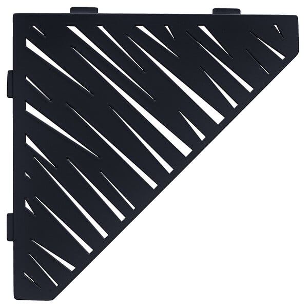 U-TILE - Etagère de douche en acier inox noir 20,4 x 20,4 cm x 2 mm - Pentagone design Tiger - fixation sans perçage - large