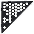 U-TILE - Etagère de douche en acier inox noir 20,4 x 20,4 cm x 2 mm - Triangulaire design Hexagone - fixation sans perçage - vignette