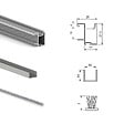 EMUCA - Kit de quincaillerie pour armoire à 2 portes coulissantes avec fermeture souple Placard 74, Modèle de poignée Sharp, épaisseur 16mm, panneaux non inclus, Anodisé mat - vignette