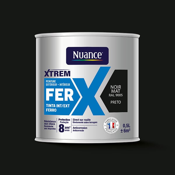 NUANCE - Peinture fer noir ral 9005mat 0.5L - large