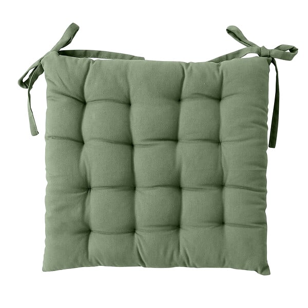MODE DE VIE - Galette piquée Romeo - Coton et polyester - Sauge - 40x40cm - large