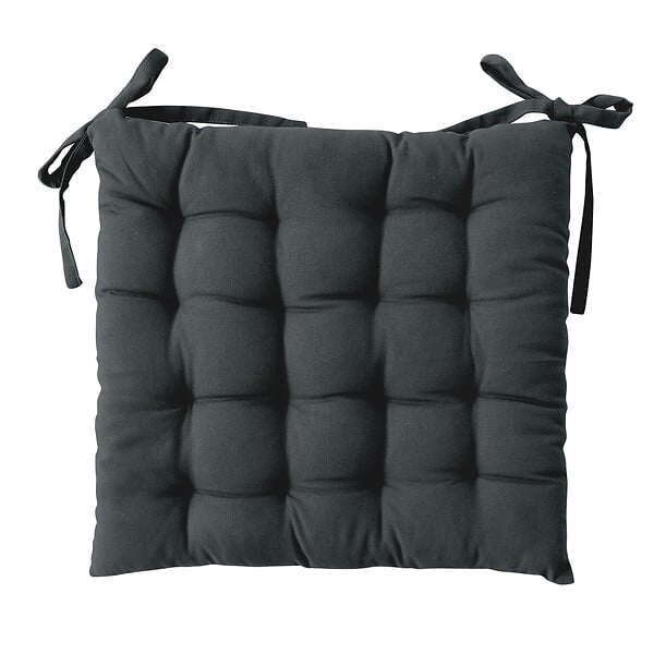 MODE DE VIE - Galette piquée Romeo Coton/polyester - Anthracite - 40x40cm - large