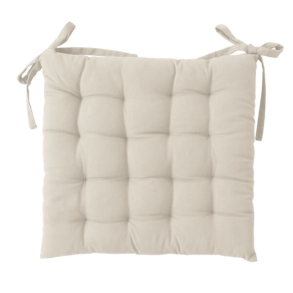 MODE DE VIE - Galette piquée Romeo - Coton et polyester - Ecru - 40x40cm - large