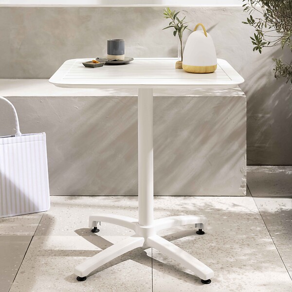 OVIALA - Table inclinable de terrasse 60 x 60 cm blanc - Almada - large