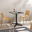OVIALA - Table inclinable de terrasse 60 x 60 cm noir - Almada - vignette