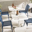 OVIALA - Table inclinable de terrasse 70 x 70 cm blanc - Almada - vignette