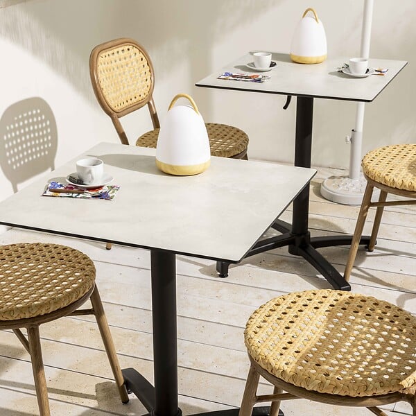 OVIALA - Table de terrasse 70 cm inclinable beton gris clair - Opéra - large