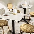 OVIALA - Table de terrasse 70 cm inclinable beton gris clair - Opéra - vignette