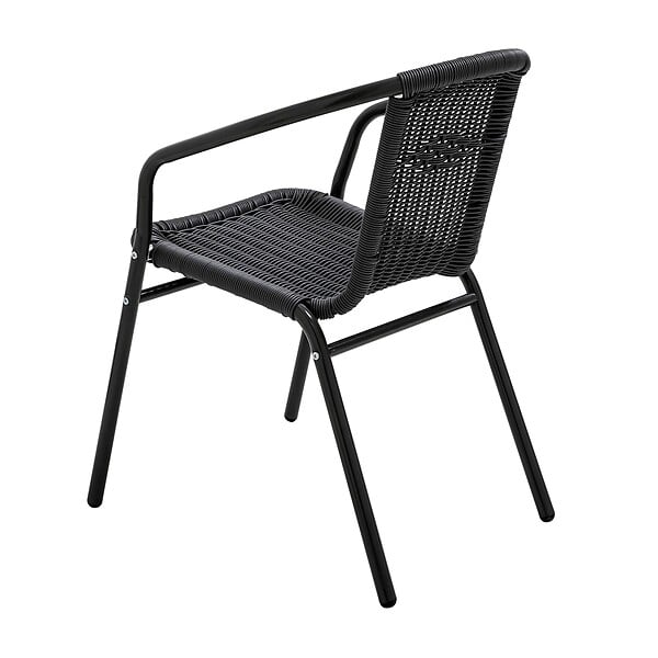 OVIALA - Chaise de jardin aluminium et résine noire - Saint Germain - large
