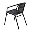 OVIALA - Chaise de jardin aluminium et résine noire - Saint Germain - vignette
