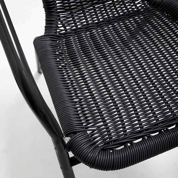 OVIALA - Chaise de jardin aluminium et résine noire - Saint Germain - large