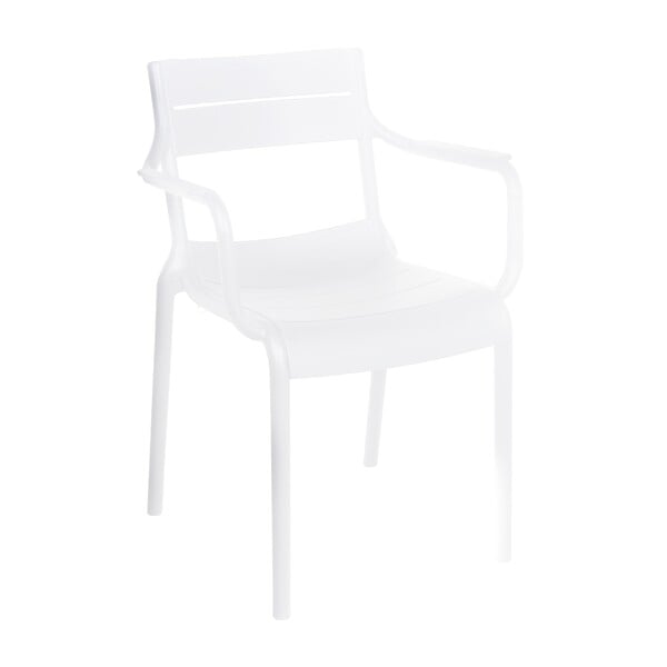 OVIALA - Lot de 4 fauteuils de terrasse en plastique blanc - Paname - large