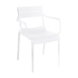 OVIALA - Lot de 4 fauteuils de terrasse en plastique blanc - Paname - vignette
