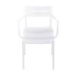 OVIALA - Lot de 4 fauteuils de terrasse en plastique blanc - Paname - vignette