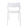 OVIALA - Lot de 4 fauteuils de terrasse en plastique blanc - Paname - vignette