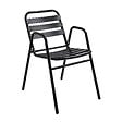 OVIALA - Chaise de jardin empilable en aluminium noire - Nothing Hill - vignette