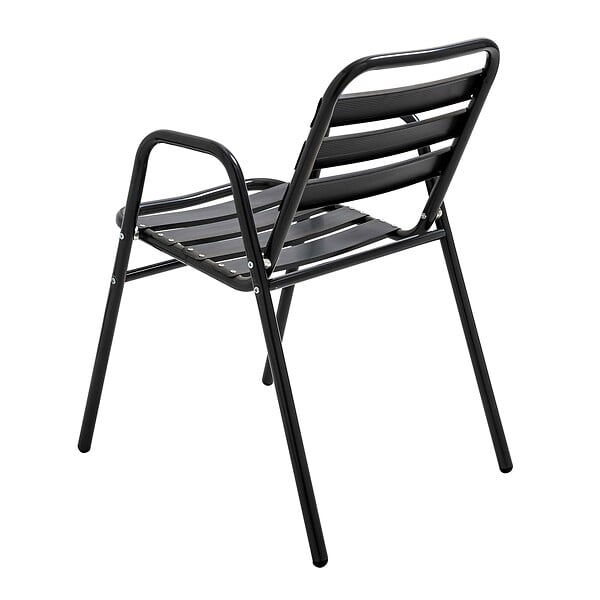 OVIALA - Chaise de jardin empilable en aluminium noire - Nothing Hill - large
