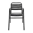 OVIALA - Chaise de jardin empilable en aluminium noire - Nothing Hill - vignette
