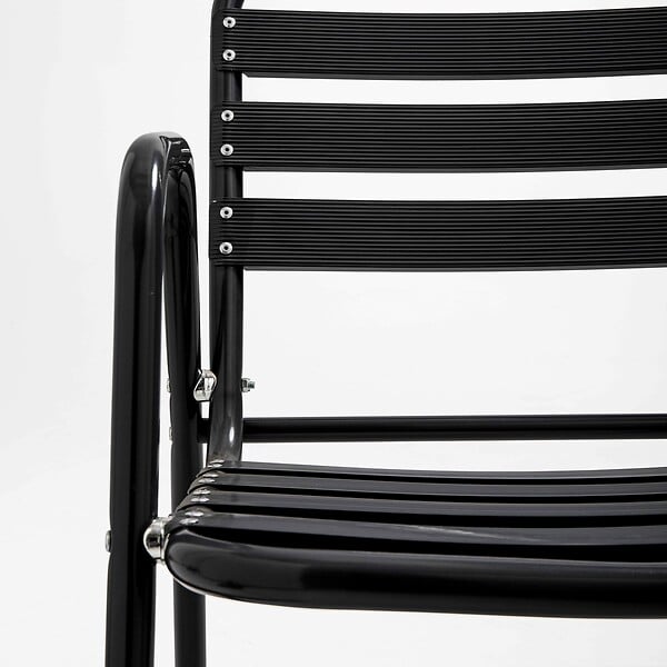 OVIALA - Chaise de jardin empilable en aluminium noire - Nothing Hill - large