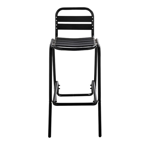 OVIALA - Tabouret haut en aluminium anodisé noir - Soho - large