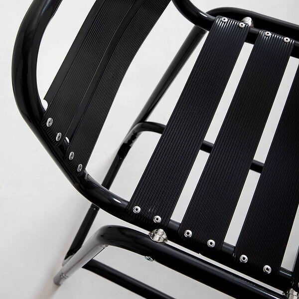 OVIALA - Tabouret haut en aluminium anodisé noir - Soho - large