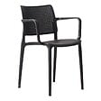 OVIALA - Lot de 4 chaises de terrasse en plastique noir - Riga - vignette