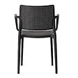 OVIALA - Lot de 4 chaises de terrasse en plastique noir - Riga - vignette