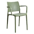 OVIALA - Lot de 4 chaises de terrasse en plastique vert cactus - Riga - vignette
