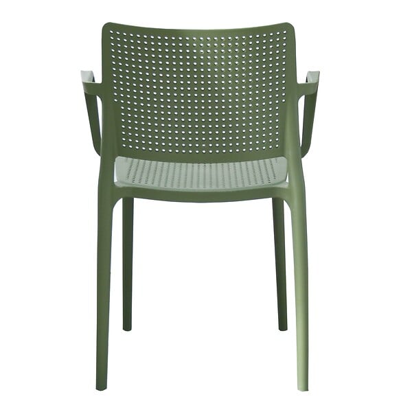 OVIALA - Lot de 4 chaises de terrasse en plastique vert cactus - Riga - large