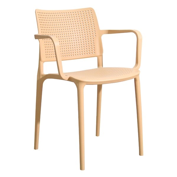 OVIALA - Lot de 4 chaises de terrasse en plastique jaune clair - Riga - large