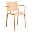 OVIALA - Lot de 4 chaises de terrasse en plastique jaune clair - Riga - vignette